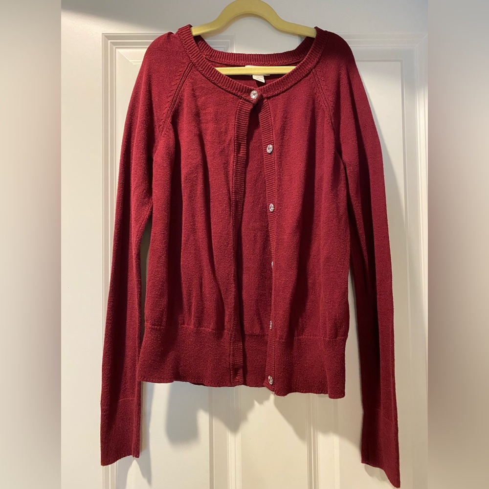 Cat & Jack Girls Size 10/12 Burgundy Cardigan